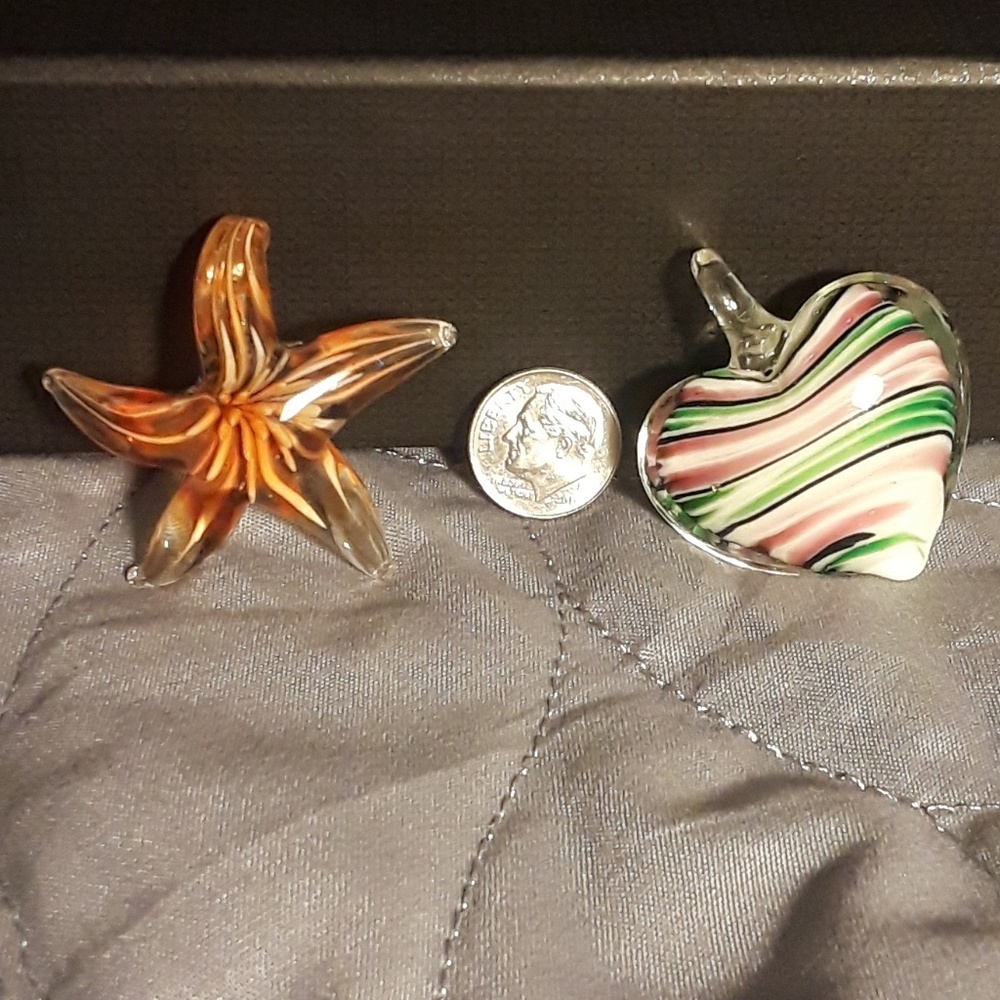 Two glass pendants